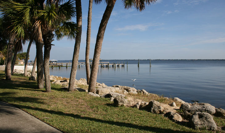 A view of the Indian River Lagoon from Pineapple Park, Eau Gallie