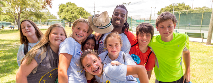 Kids with Parks and Recreation staff