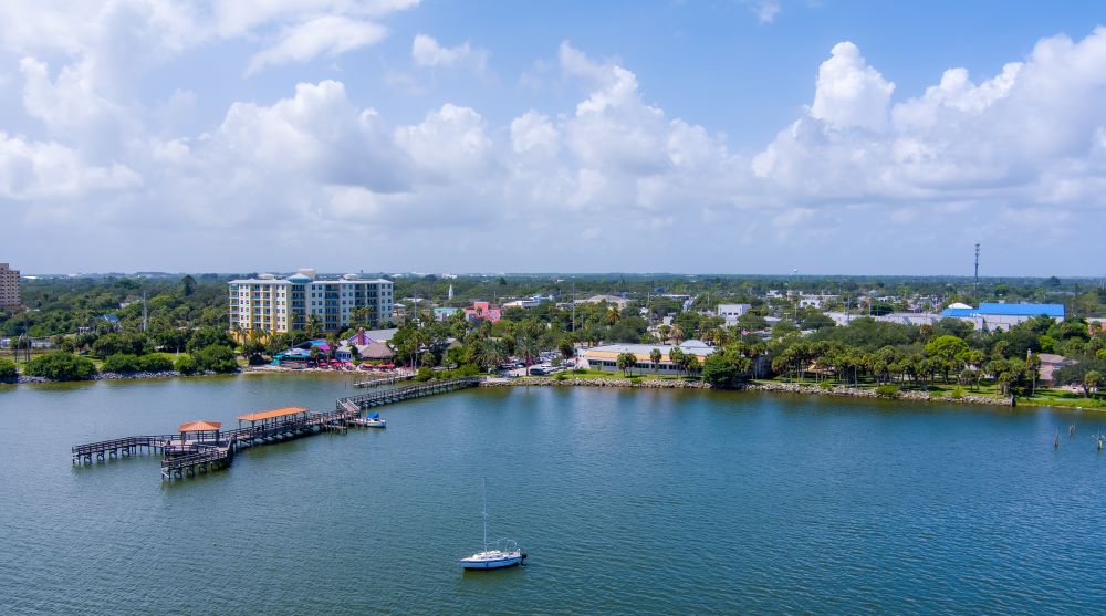 Aerial view of Eau Gallie from the Indian River