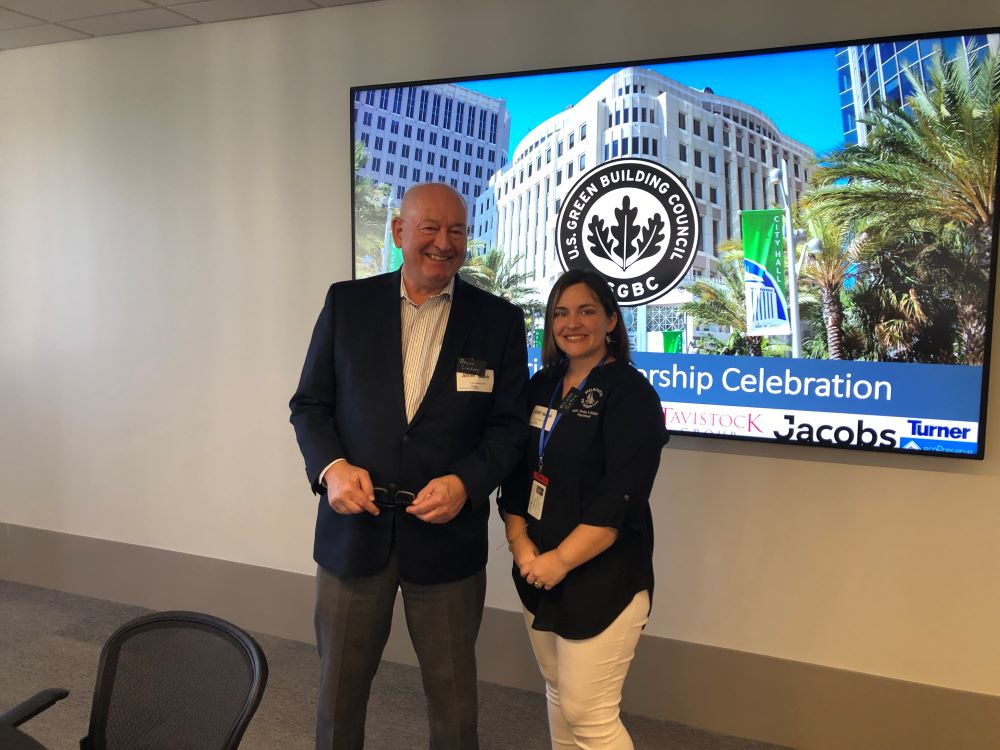 Bruce Lindsay and Megan Selva at the USGBC Central Florida Leadership Celebration