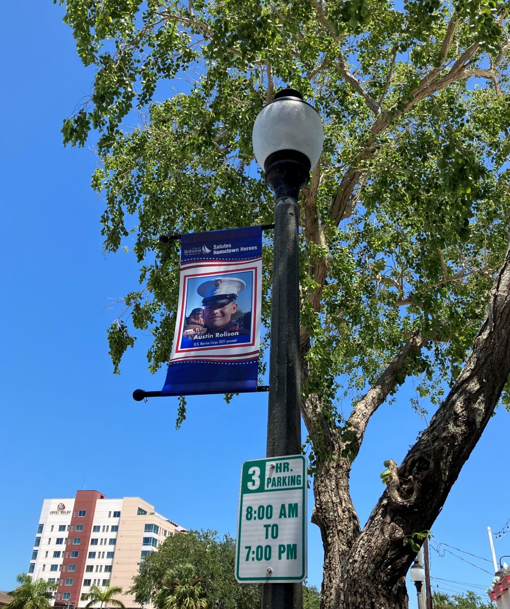 Melbourne Salutes Hometown Heroes banner featuring Austin Rolison