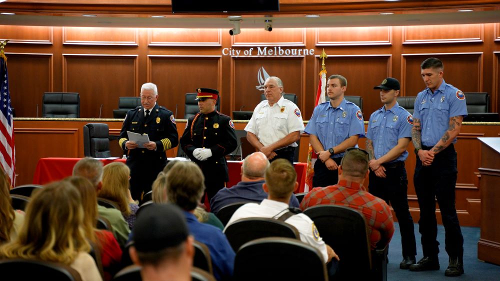 Exceptional Duty Award presentation in the Council Chamber