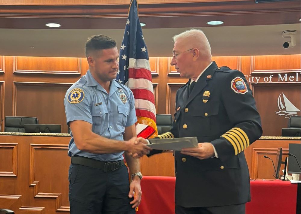 Firefighter of the Quarter and Exceptional Duty Award presentation.