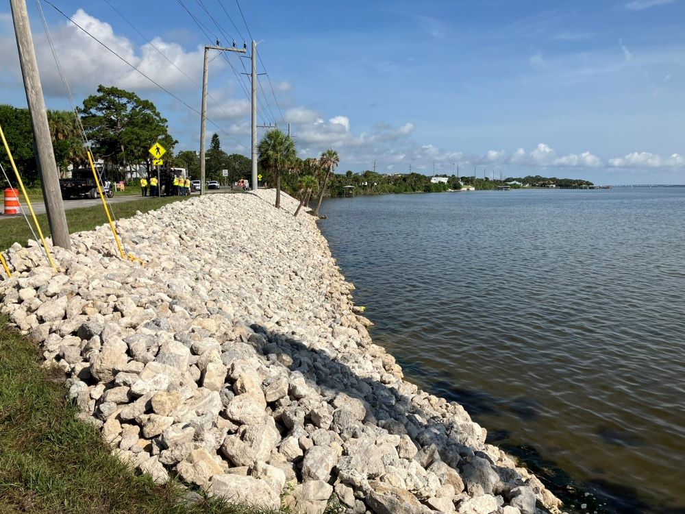 Pineapple Avenue shoreline restoration from the south