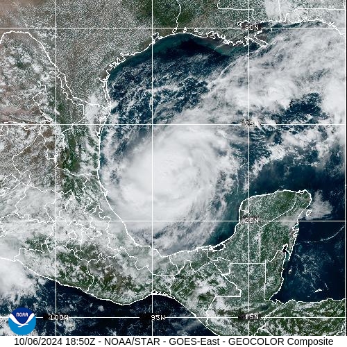 GOES Satellite Image of Hurricane Milton on Oct. 6, 2024