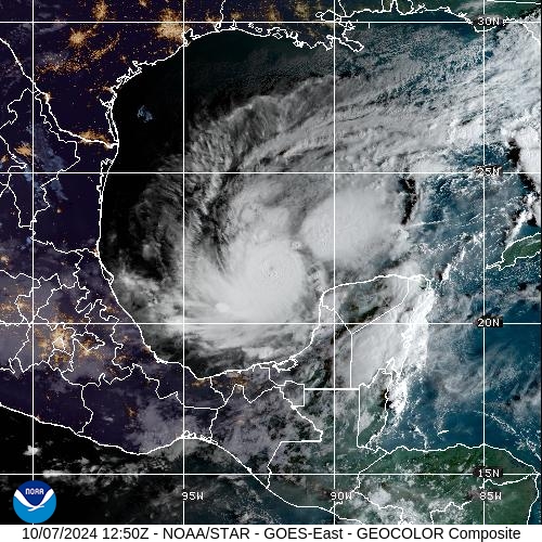 NOAA satellite image of Hurrican Milton Oct 7 2024